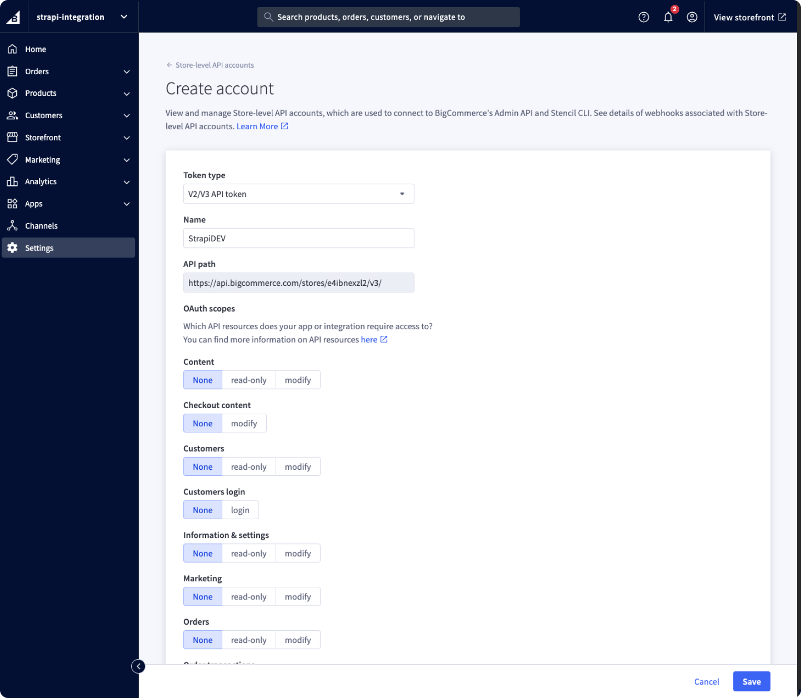 Create new account