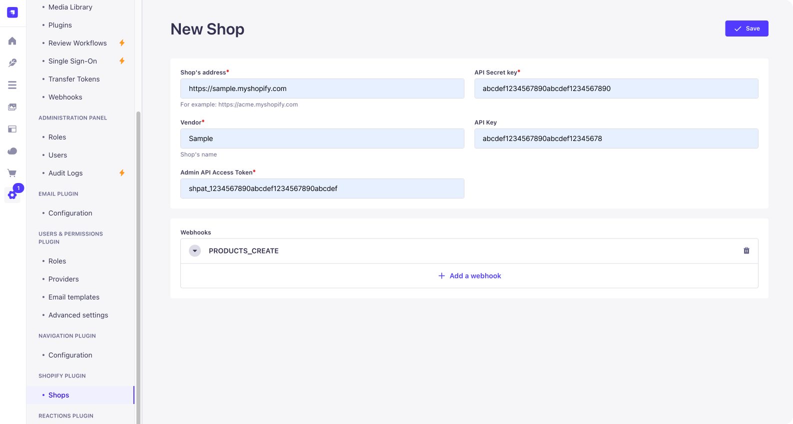 Plugin configuration