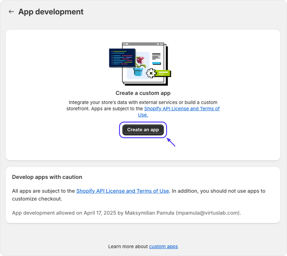 Create Custom App 1