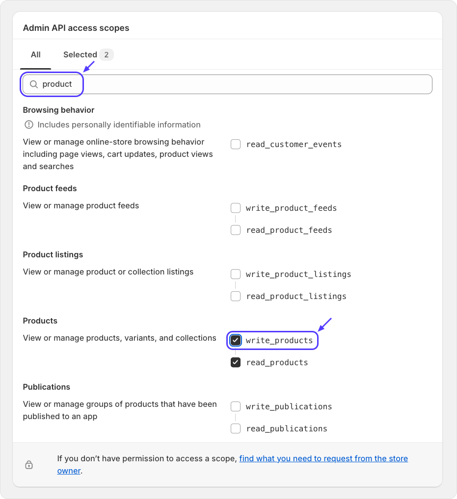 Custom App Scopes