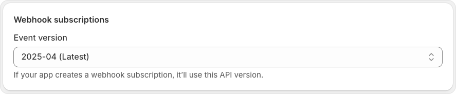 Custom App API Version